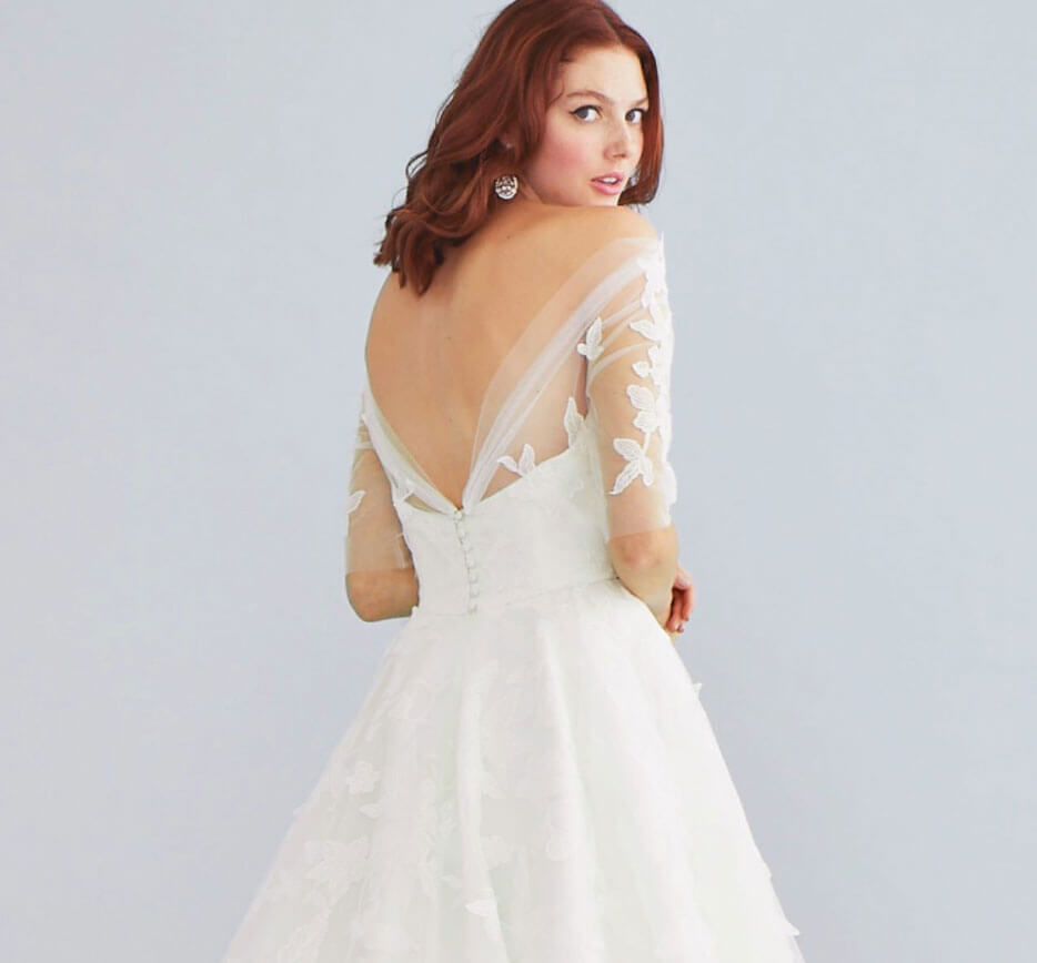 Model wearing a Lea-Ann Belter Bridal Gown